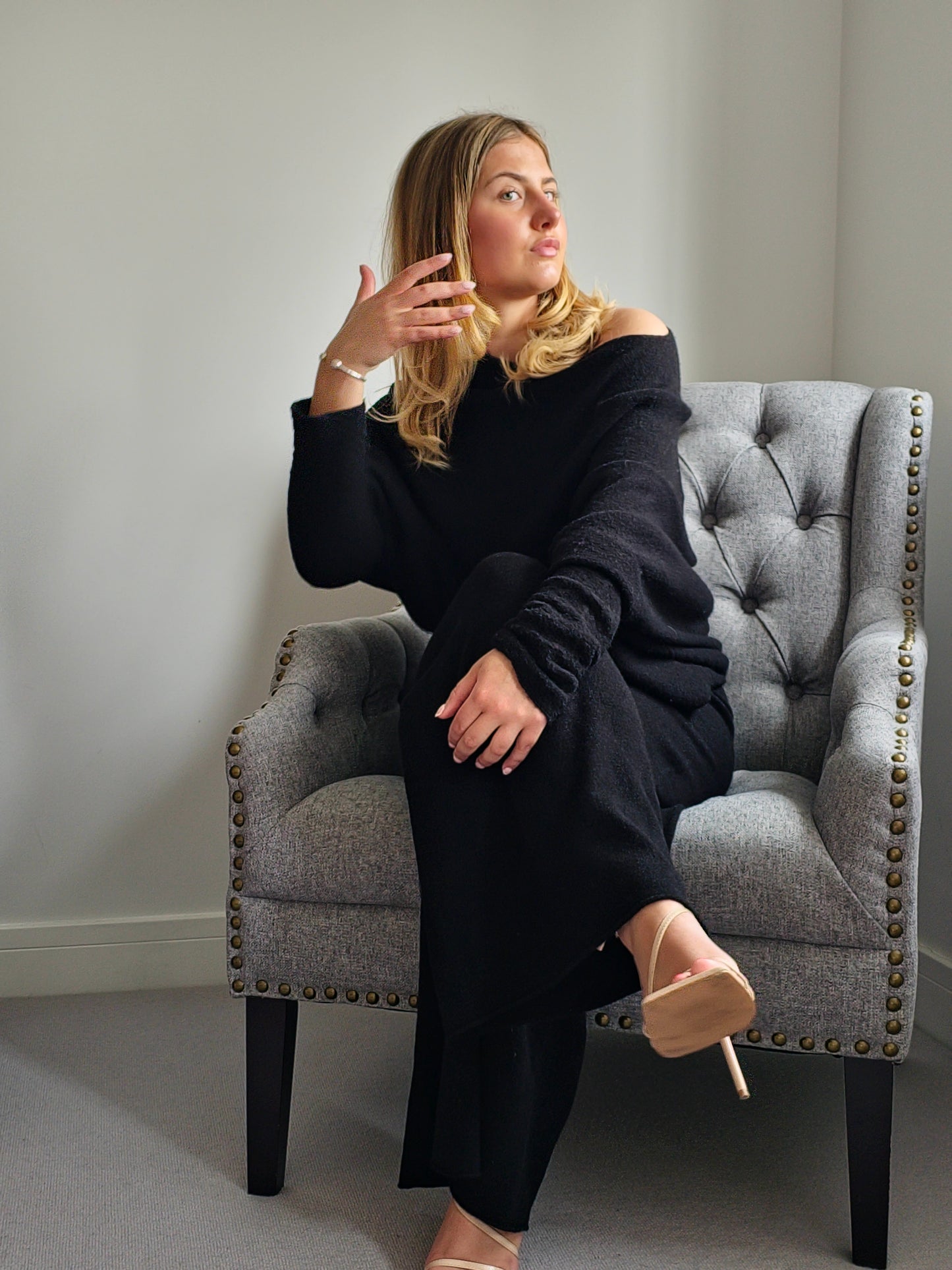 Harmony wide legged knitted trouser